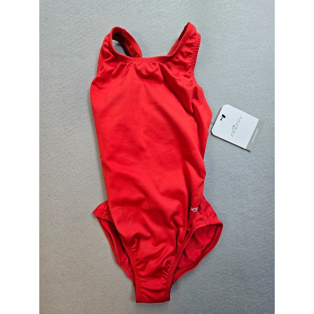 Dolfin Red Swimsuit Size 28 One Piece New with Tags Racerback Style 7482S